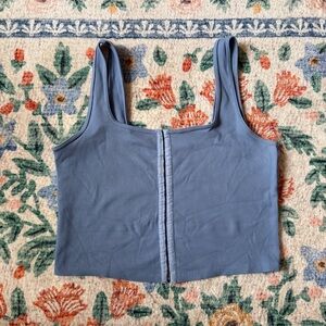 Abercrombie & Fitch Blue Clasp Front Tank Top